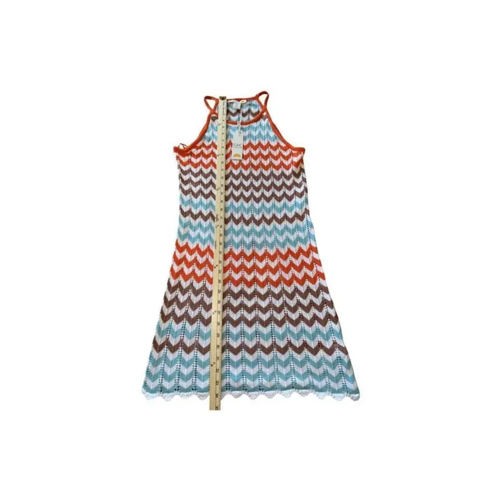 C&C California Dress Women's Small Multicolor Open Knit Swim Cover Sleeveless